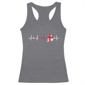 England Heartbeat EKG English Flag Map Racerback Tank Top TS14 Charcoal Print Your Wear