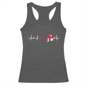 England Heartbeat EKG English Flag Map Racerback Tank Top TS14 Dark Heather Print Your Wear
