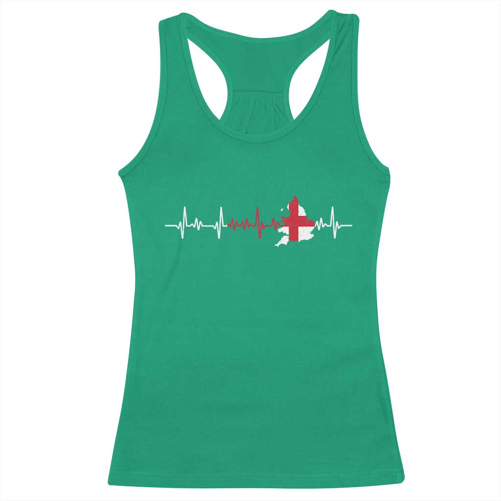 England Heartbeat EKG English Flag Map Racerback Tank Top TS14 Irish Green Print Your Wear