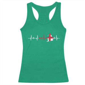 England Heartbeat EKG English Flag Map Racerback Tank Top TS14 Irish Green Print Your Wear