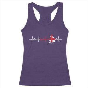 England Heartbeat EKG English Flag Map Racerback Tank Top TS14 Purple Print Your Wear