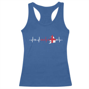 England Heartbeat EKG English Flag Map Racerback Tank Top TS14 Royal Blue Print Your Wear