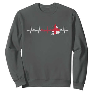 England Heartbeat EKG English Flag Map Sweatshirt TS14 Dark Heather Print Your Wear