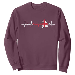 England Heartbeat EKG English Flag Map Sweatshirt TS14 Maroon Print Your Wear