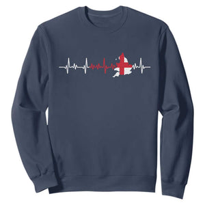 England Heartbeat EKG English Flag Map Sweatshirt TS14 Navy Print Your Wear