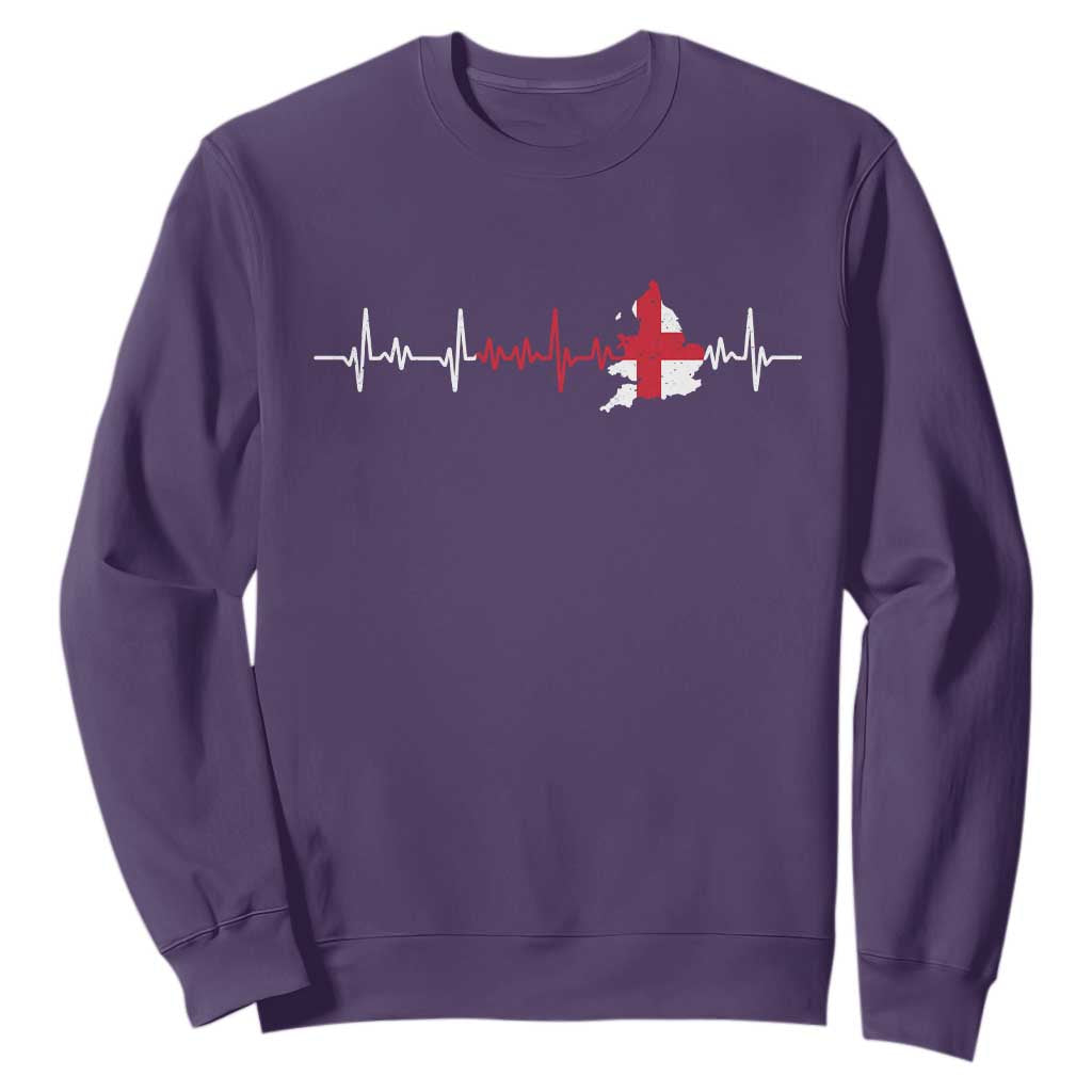 England Heartbeat EKG English Flag Map Sweatshirt TS14 Purple Print Your Wear