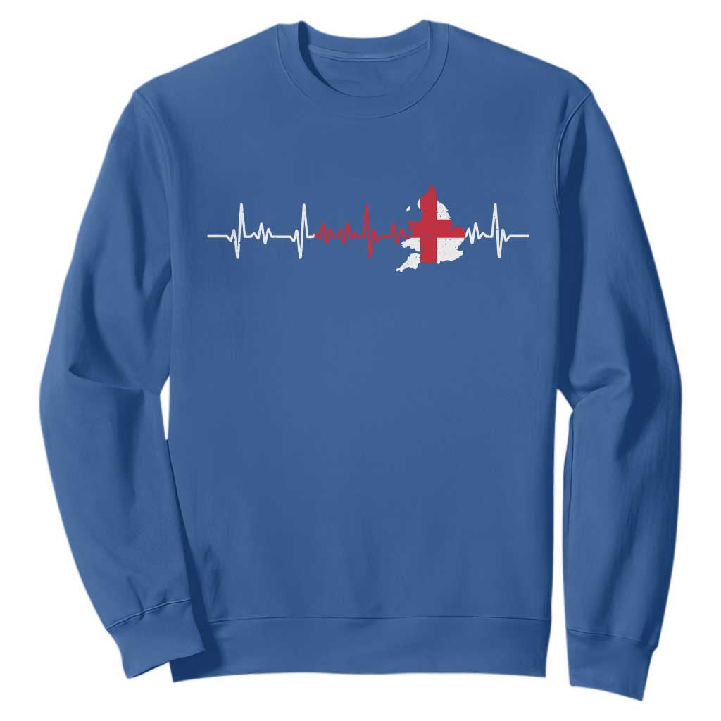 England Heartbeat EKG English Flag Map Sweatshirt TS14 Royal Blue Print Your Wear