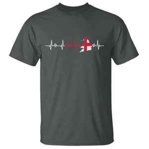 England Heartbeat EKG English Flag Map T Shirt TS14 Dark Heather Print Your Wear
