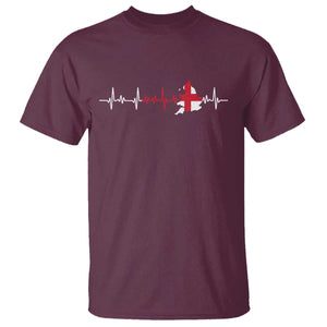 England Heartbeat EKG English Flag Map T Shirt TS14 Maroon Print Your Wear