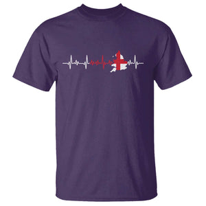 England Heartbeat EKG English Flag Map T Shirt TS14 Purple Print Your Wear