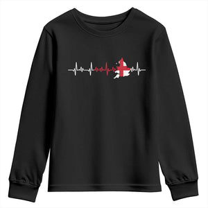England Heartbeat EKG English Flag Map Youth Sweatshirt TS14 Black Print Your Wear