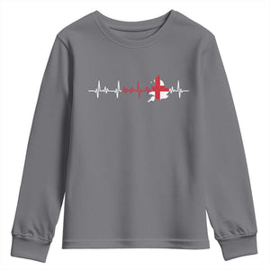 England Heartbeat EKG English Flag Map Youth Sweatshirt TS14 Charcoal Print Your Wear