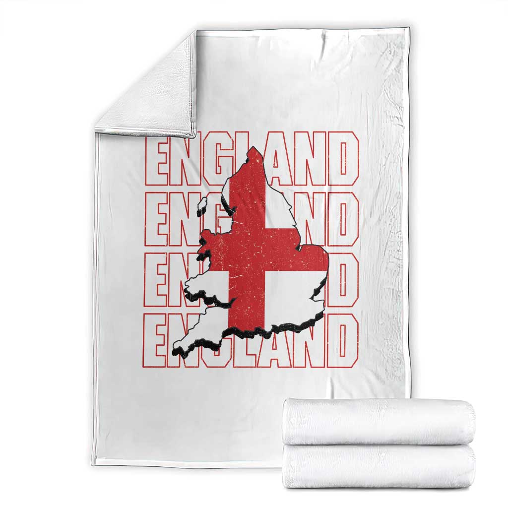 England Map St George's Cross English Roots Throw Blanket TS14 White Print Your Wear