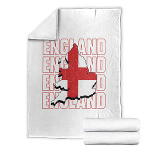 England Map St George's Cross English Roots Throw Blanket TS14 White Print Your Wear