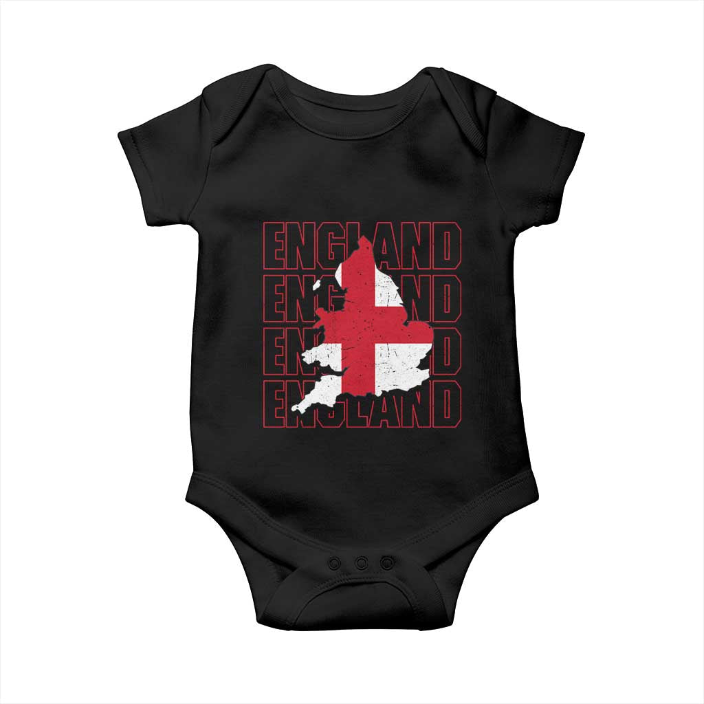 England Map St George's Cross English Roots Baby Onesie TS14 Black Print Your Wear