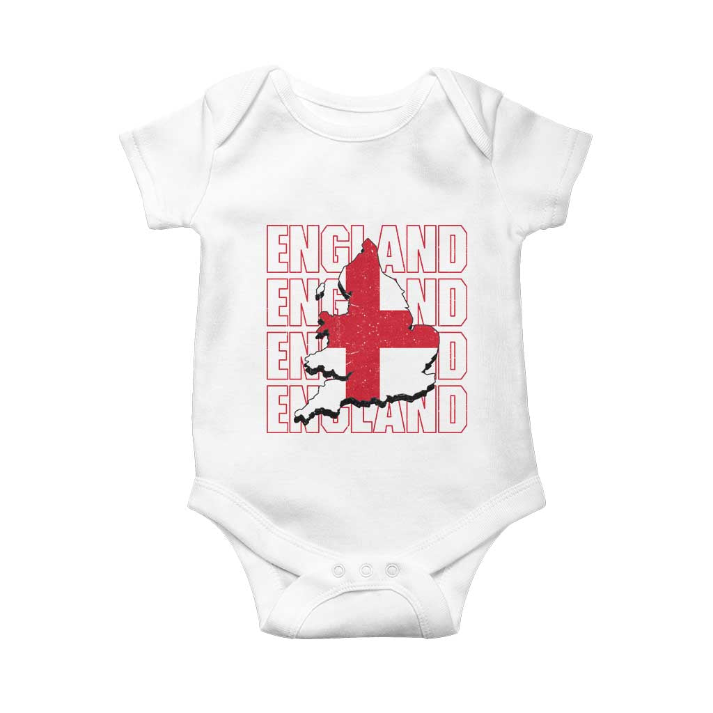 England Map St George's Cross English Roots Baby Onesie TS14 White Print Your Wear