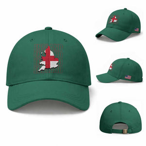 England Map St George's Cross English Roots Baseball Cap TS14 Baseball Cap Universal Fit Irish Green Print Your Wear