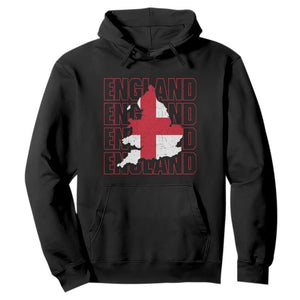 England Map St George's Cross English Roots Hoodie TS14 Black Print Your Wear