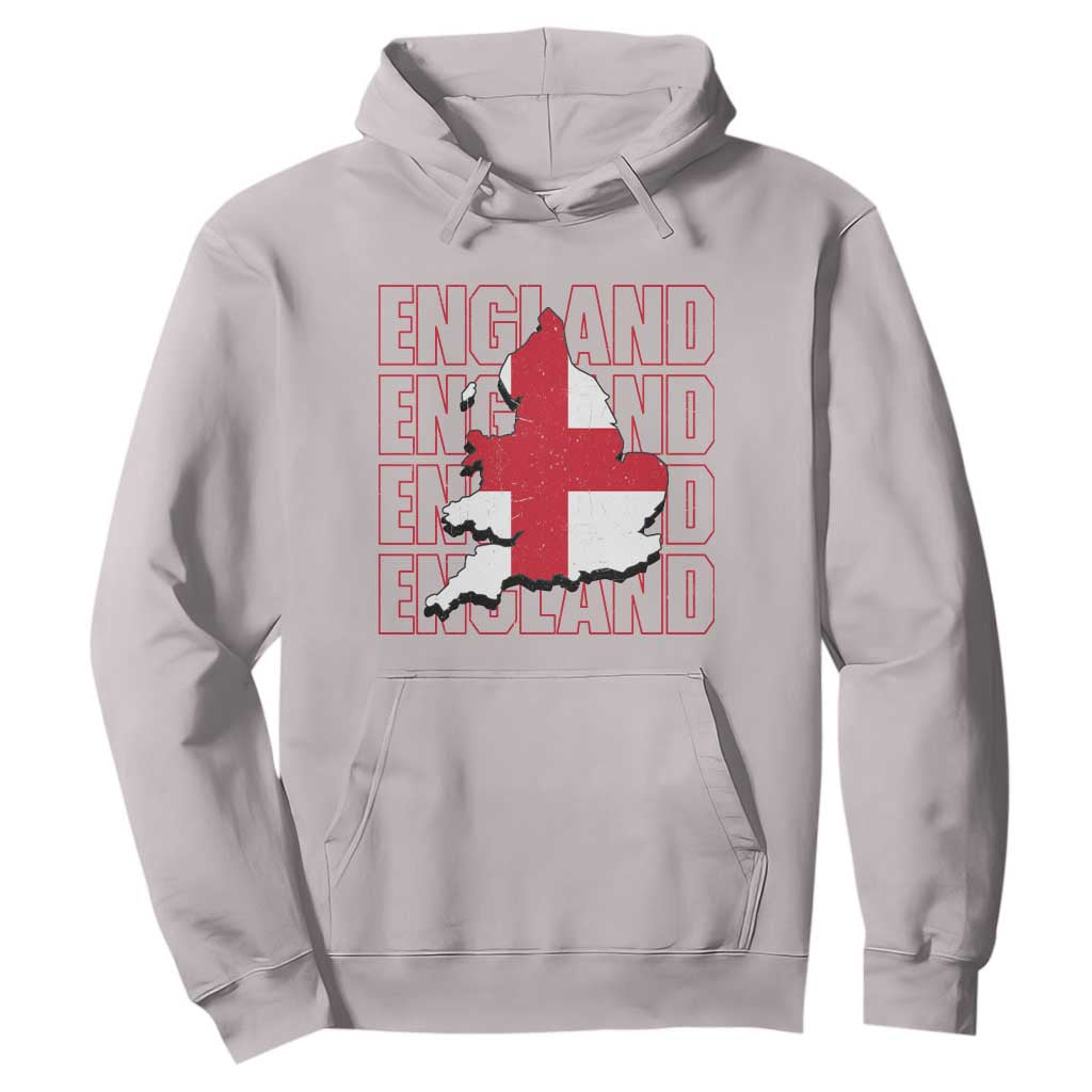 England Map St George's Cross English Roots Hoodie TS14 Ice Gray Print Your Wear
