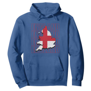 England Map St George's Cross English Roots Hoodie TS14 Royal Blue Print Your Wear