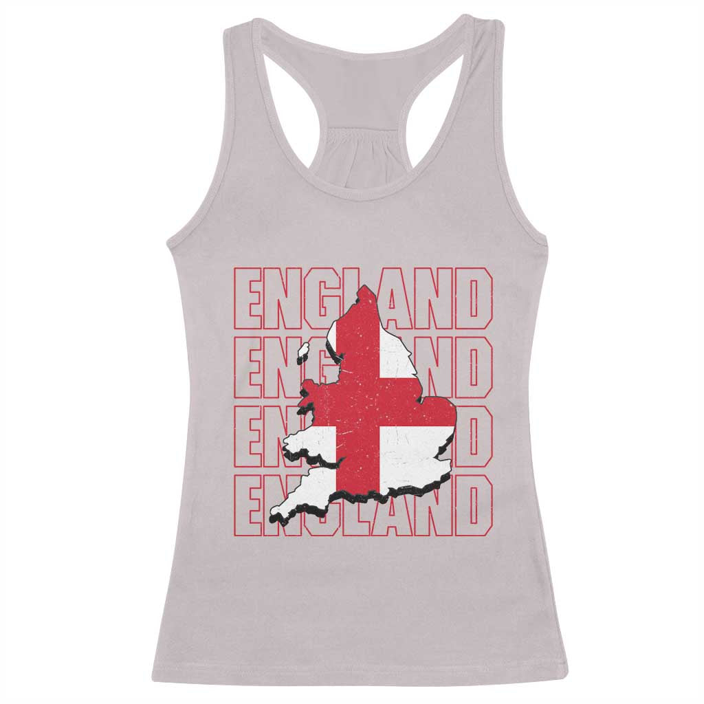 England Map St George's Cross English Roots Racerback Tank Top TS14 Ice Gray Print Your Wear