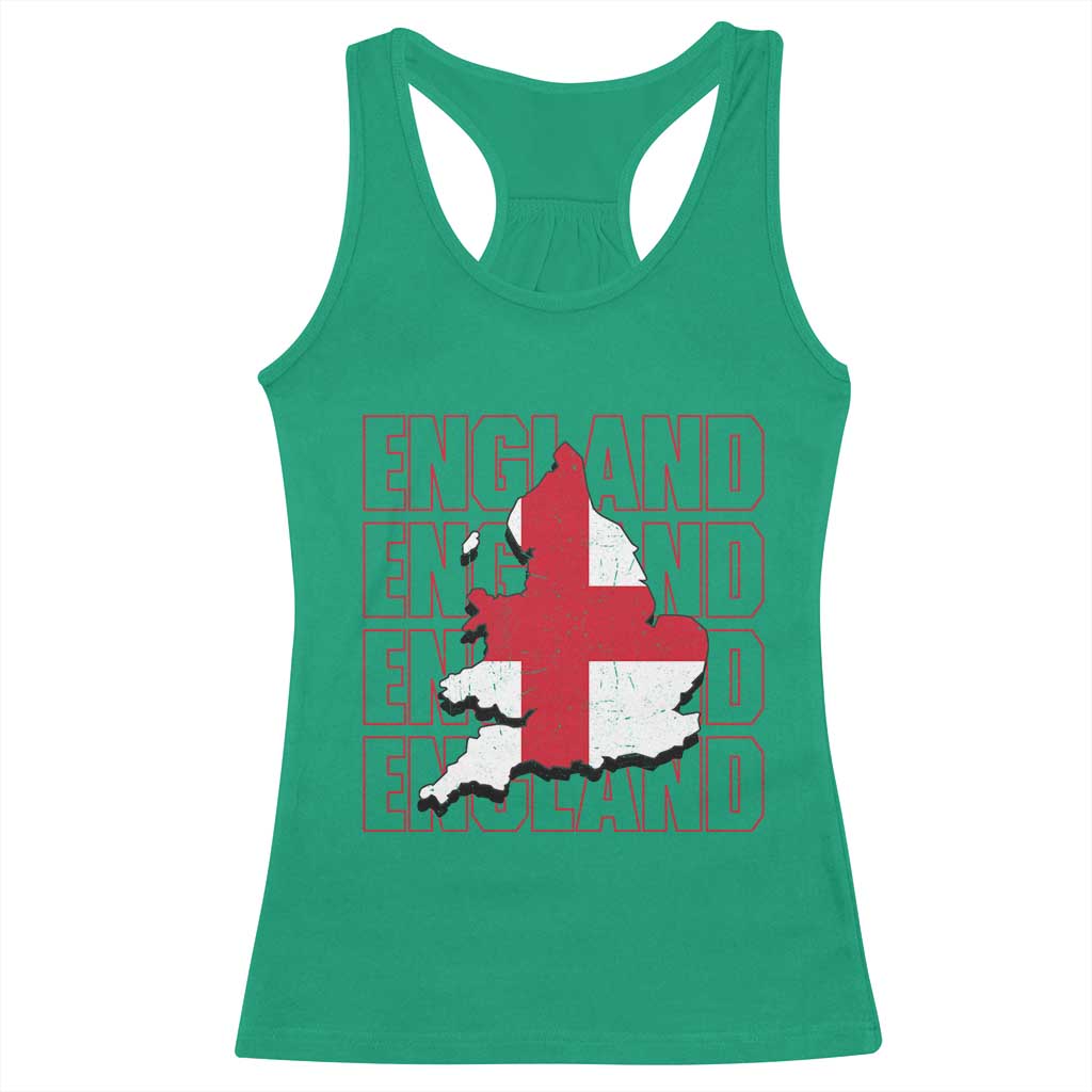 England Map St George's Cross English Roots Racerback Tank Top TS14 Irish Green Print Your Wear