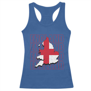 England Map St George's Cross English Roots Racerback Tank Top TS14 Royal Blue Print Your Wear