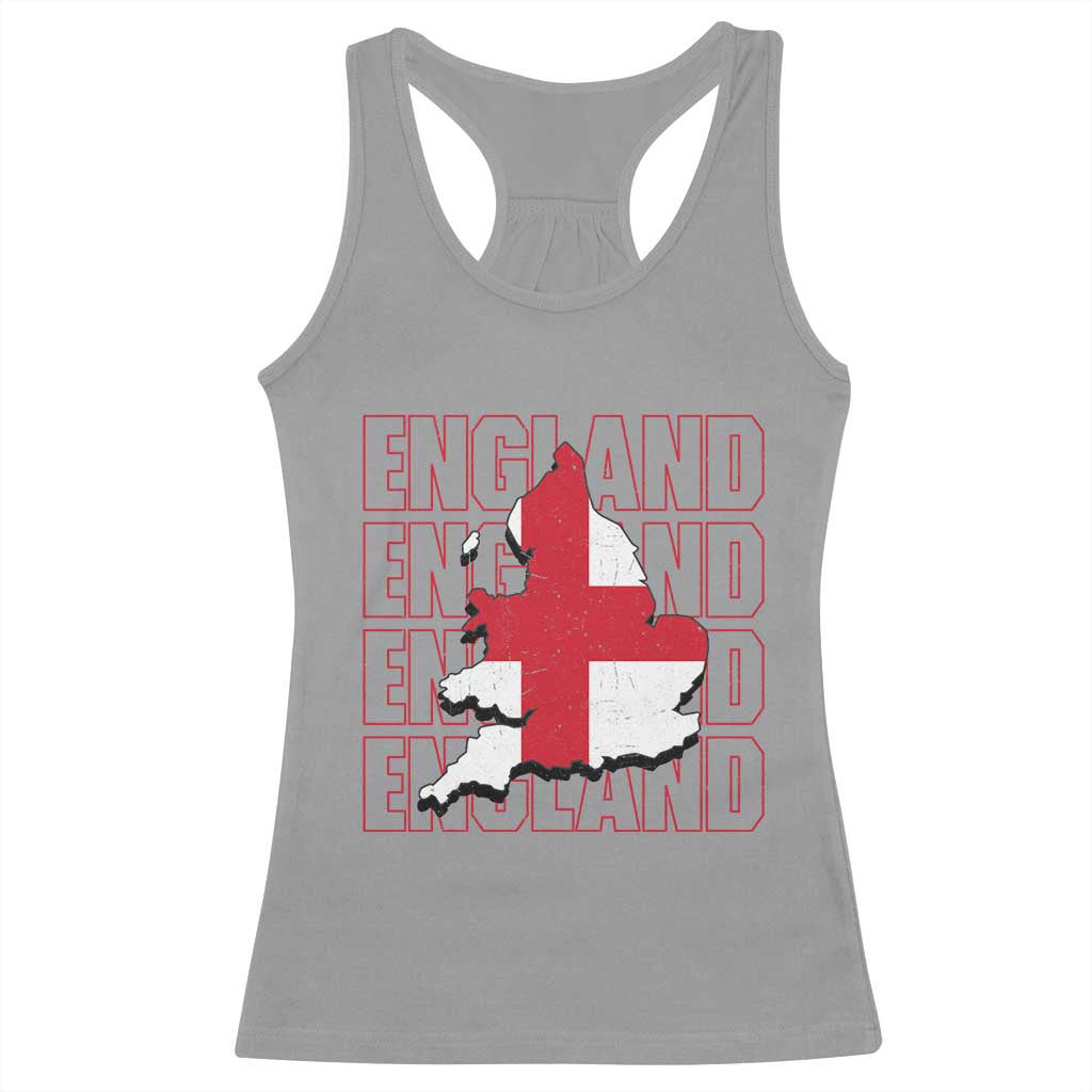 England Map St George's Cross English Roots Racerback Tank Top TS14 Sport Gray Print Your Wear