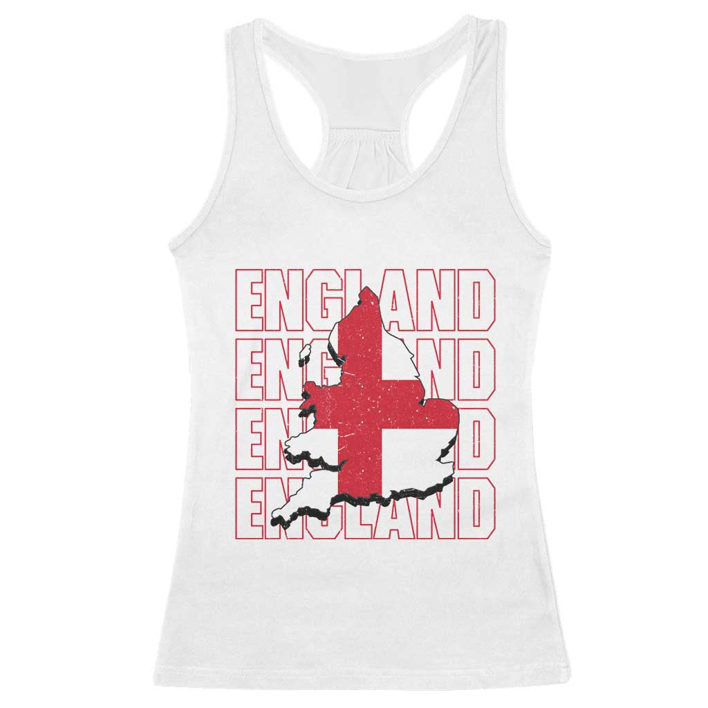 England Map St George's Cross English Roots Racerback Tank Top TS14 White Print Your Wear