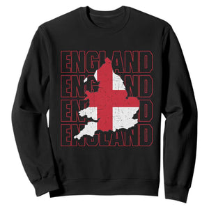 England Map St George's Cross English Roots Sweatshirt TS14 Black Print Your Wear