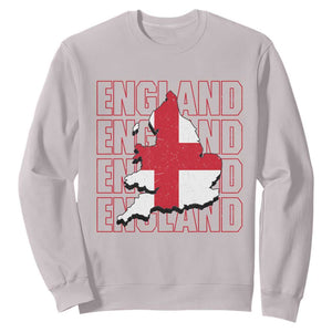 England Map St George's Cross English Roots Sweatshirt TS14 Ice Gray Print Your Wear