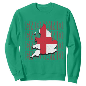 England Map St George's Cross English Roots Sweatshirt TS14 Irish Green Print Your Wear