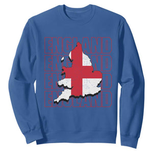 England Map St George's Cross English Roots Sweatshirt TS14 Royal Blue Print Your Wear