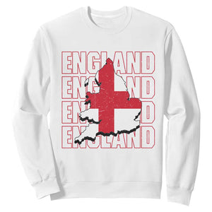 England Map St George's Cross English Roots Sweatshirt TS14 White Print Your Wear
