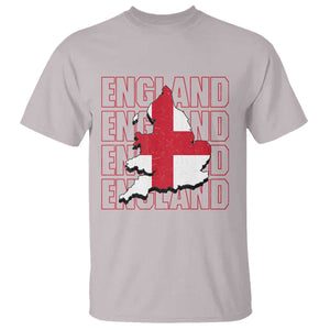 England Map St George's Cross English Roots T Shirt TS14 Ice Gray Print Your Wear