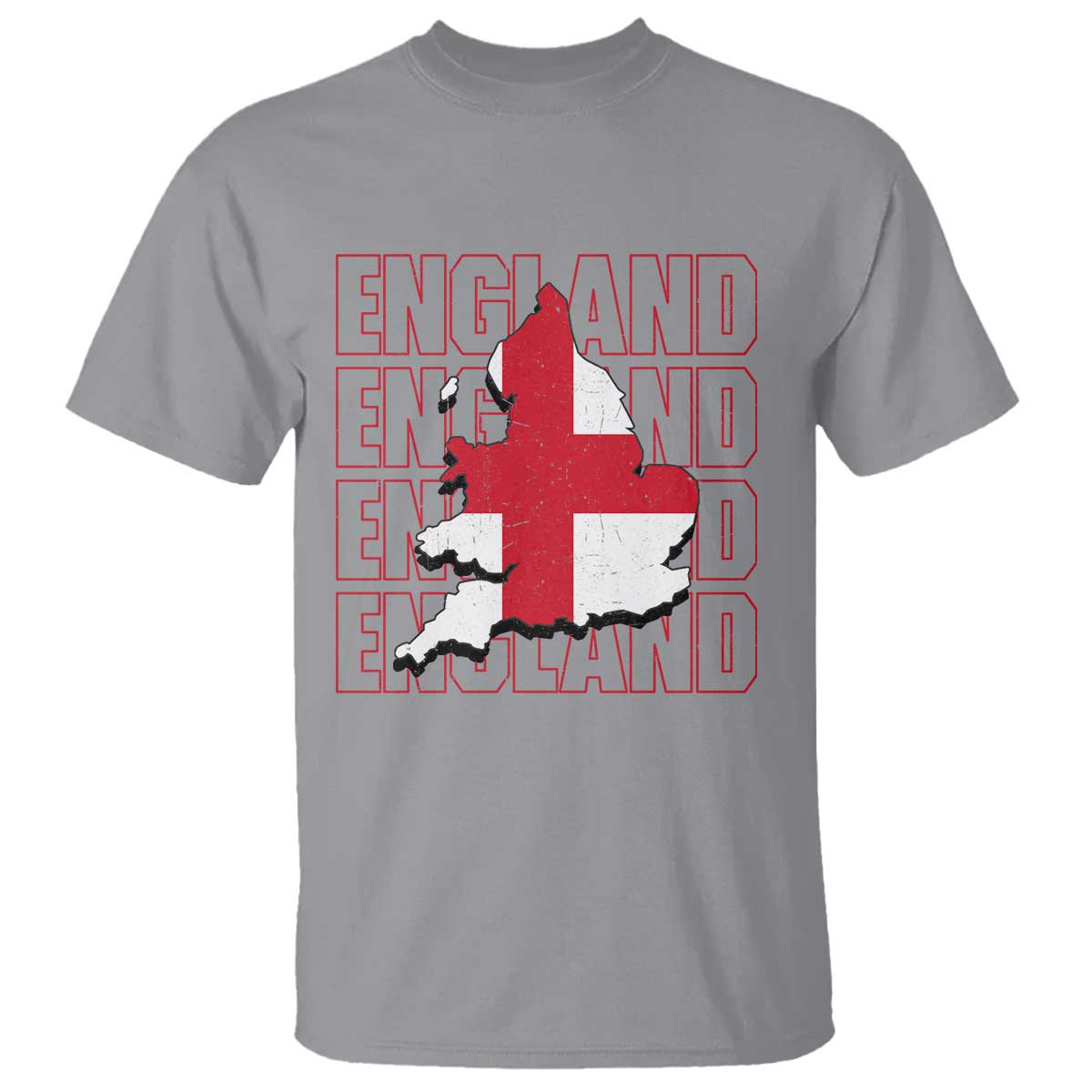 England Map St George's Cross English Roots T Shirt TS14 Sport Gray Print Your Wear