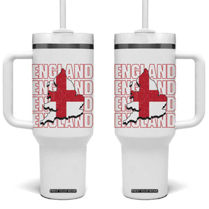 England Map St George's Cross English Roots Tumbler With Handle TS14 One Size: 40 oz White Print Your Wear