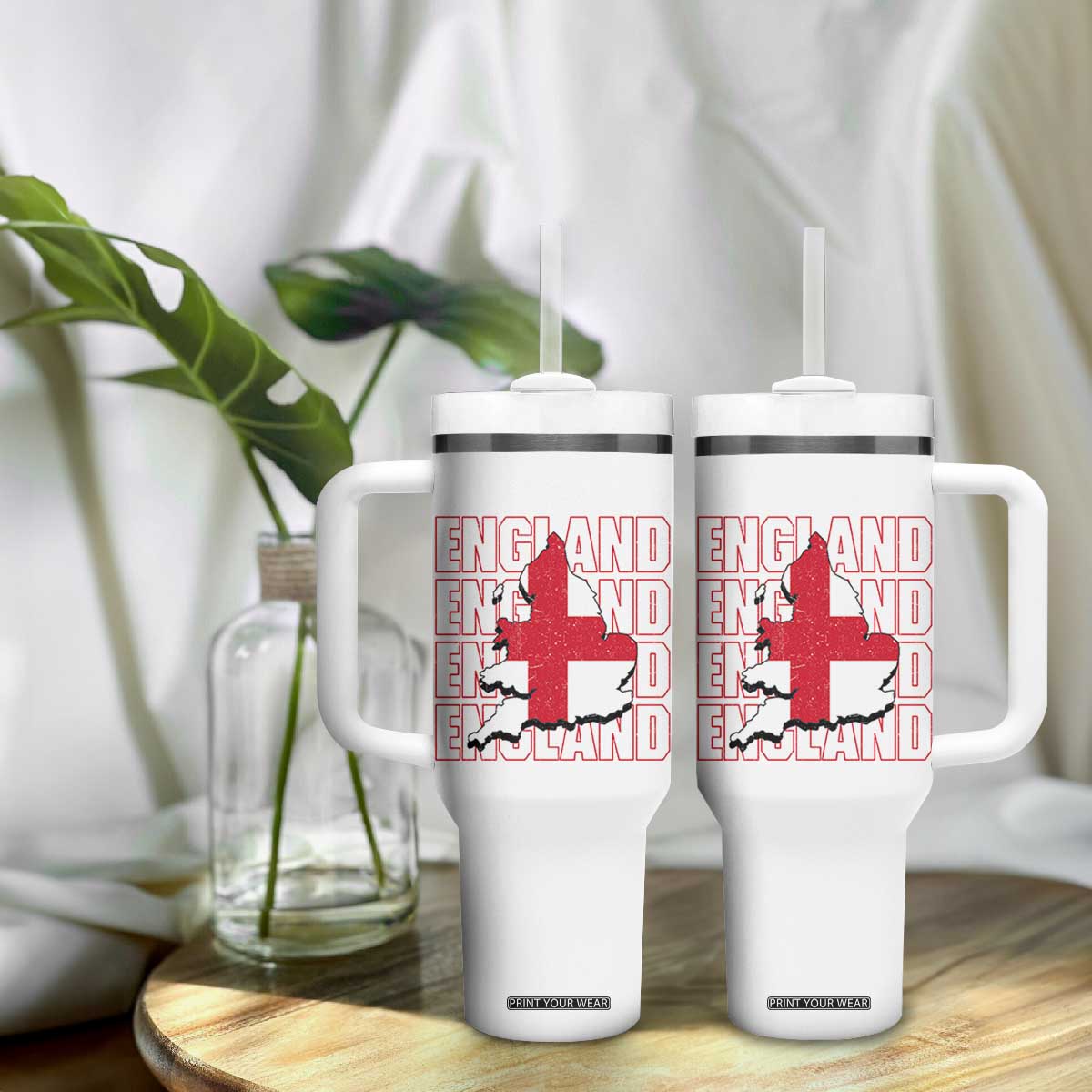 England Map St George's Cross English Roots Tumbler With Handle TS14 Print Your Wear