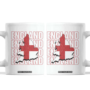 England Map St George's Cross English Roots Coffee Mug TS14 White Print Your Wear