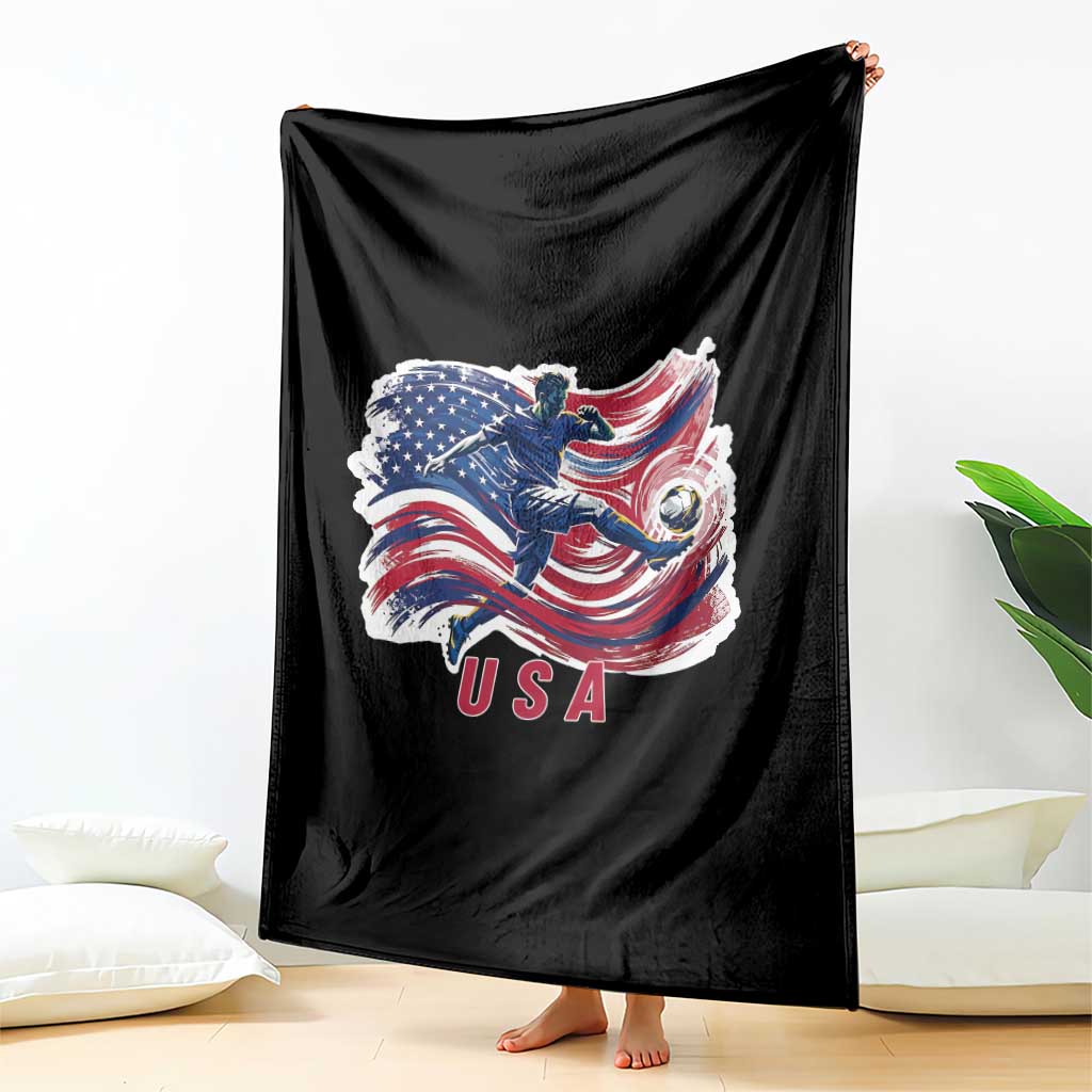 USA Soccer Fan American Flag Throw Blanket TS14 Print Your Wear