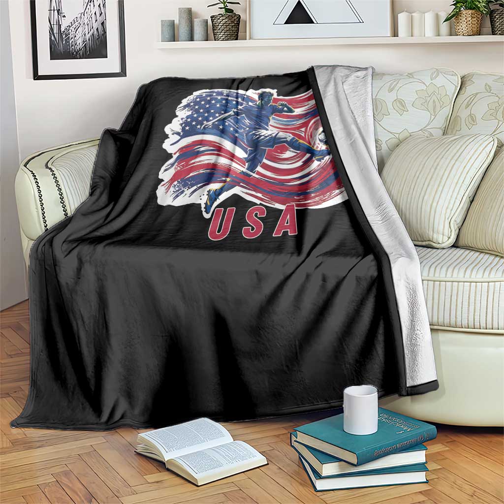 USA Soccer Fan American Flag Throw Blanket TS14 Print Your Wear