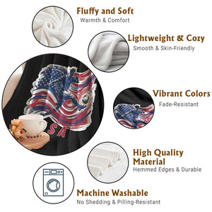 USA Soccer Fan American Flag Throw Blanket TS14 Print Your Wear