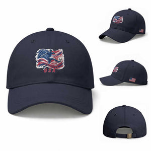 USA Soccer Fan American Flag Baseball Cap TS14 Baseball Cap Universal Fit Navy Print Your Wear