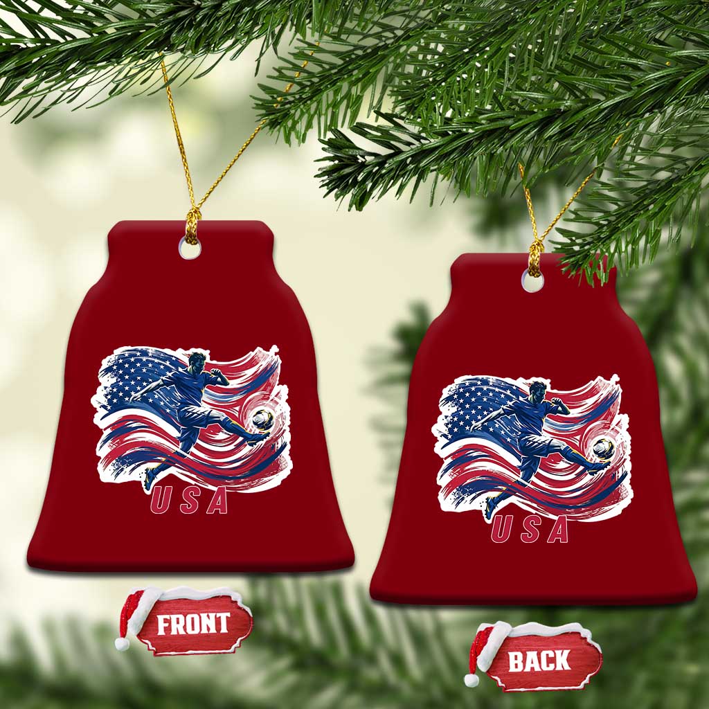 USA Soccer Fan American Flag Ceramic Ornament TS14 Print Your Wear