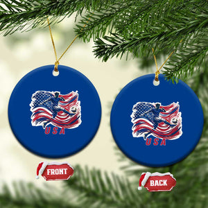 USA Soccer Fan American Flag Ceramic Ornament TS14 1pc Blue Print Your Wear