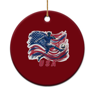 USA Soccer Fan American Flag Ceramic Ornament TS14 1pc Red Print Your Wear