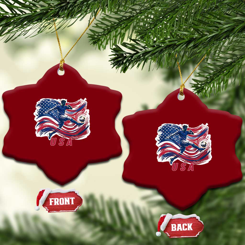 USA Soccer Fan American Flag Ceramic Ornament TS14 Print Your Wear