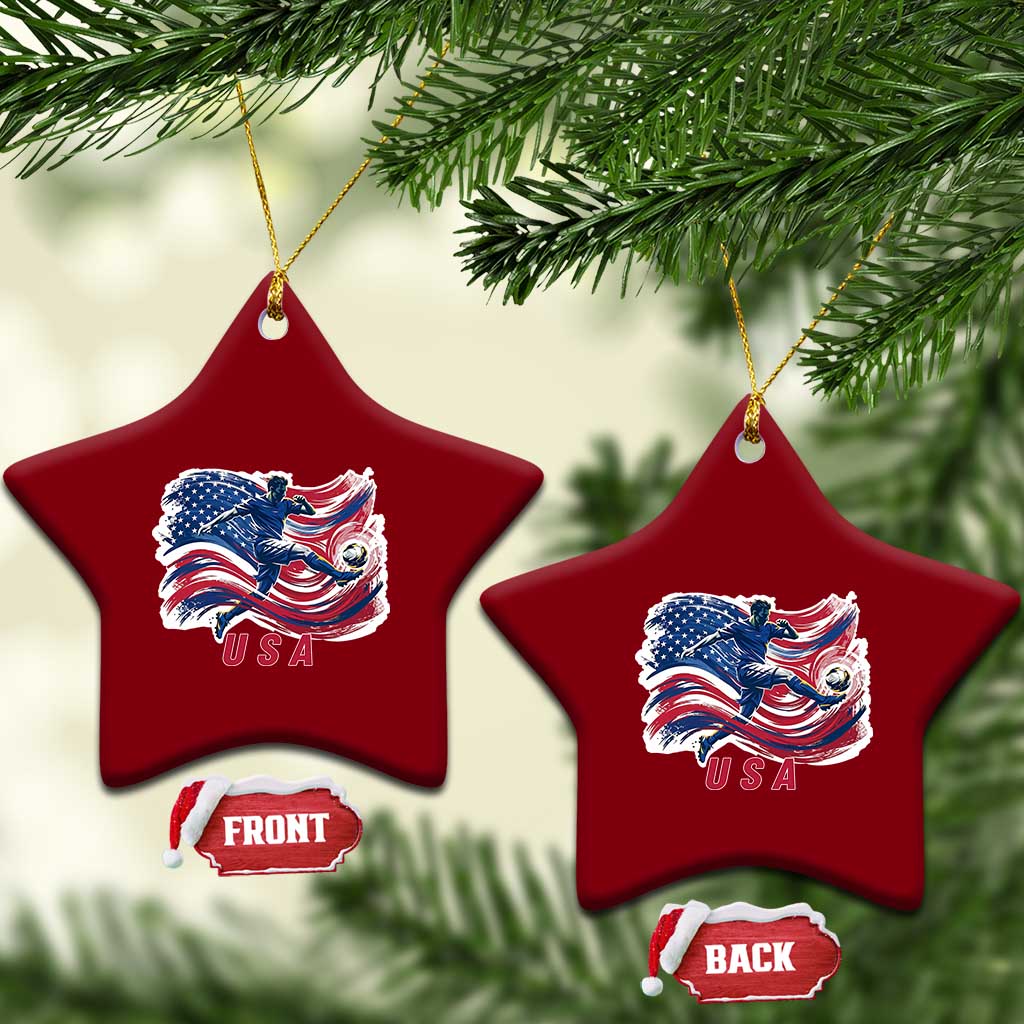 USA Soccer Fan American Flag Ceramic Ornament TS14 Print Your Wear