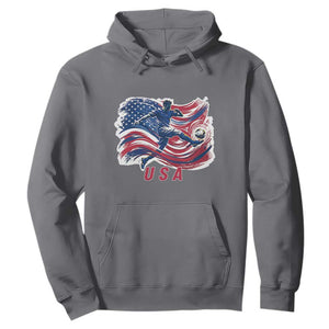 USA Soccer Fan American Flag Hoodie TS14 Charcoal Print Your Wear
