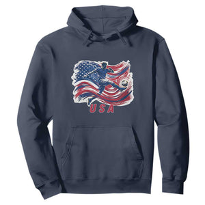 USA Soccer Fan American Flag Hoodie TS14 Navy Print Your Wear